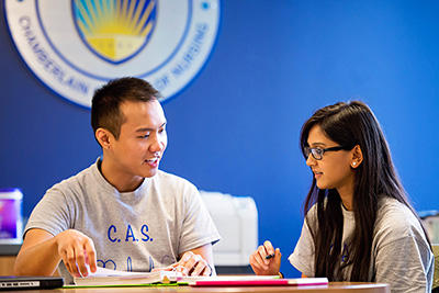 Chamberlain student in a learning center