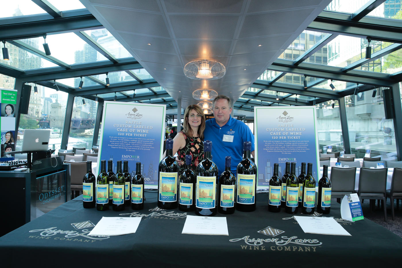 Sonya and Bob at the wine table