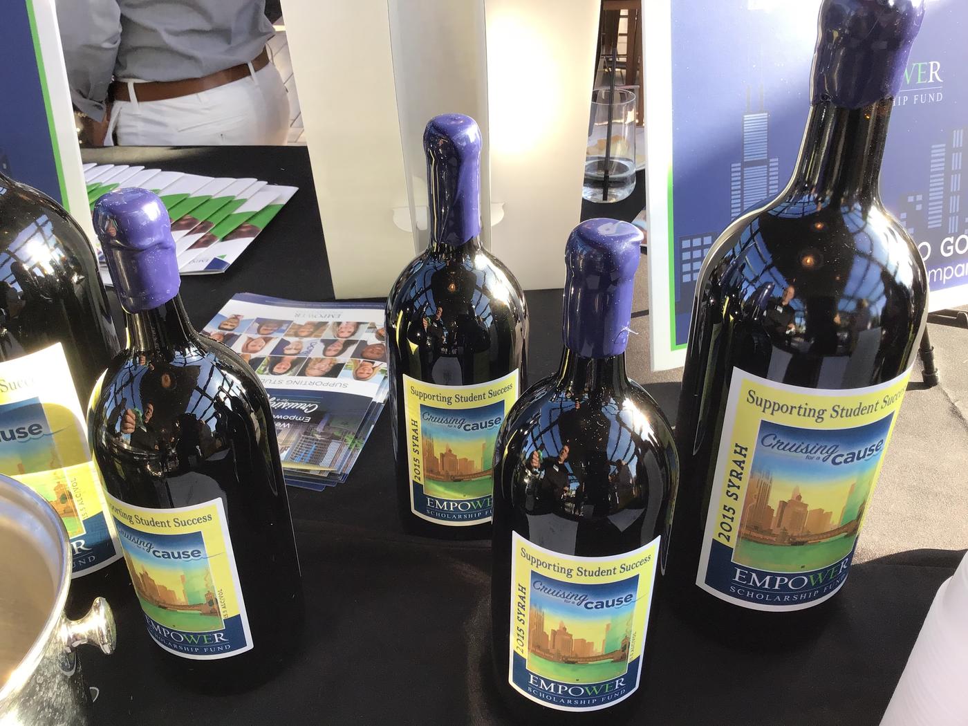 Wine bottles on a table